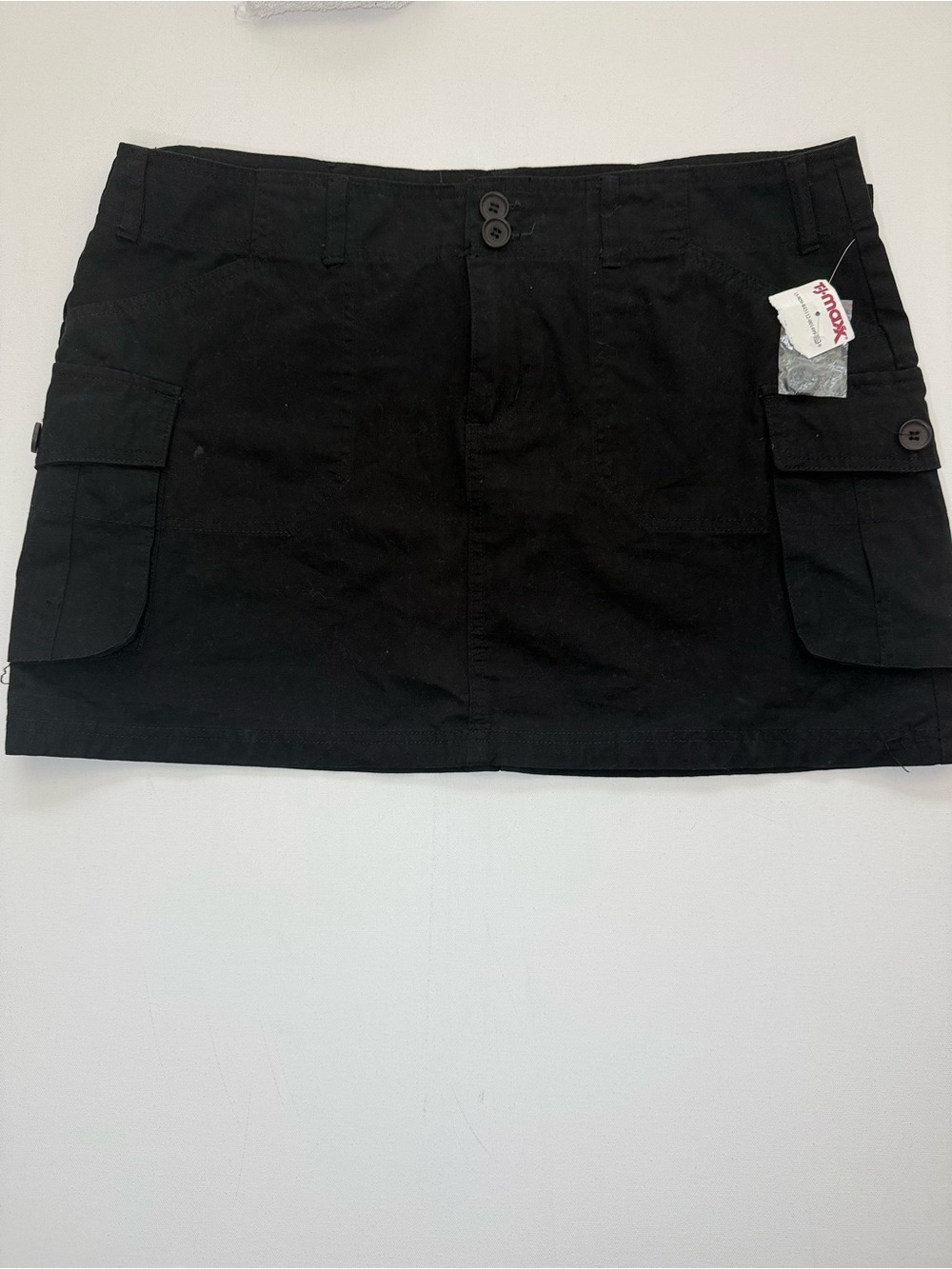Black Cargo Mini Skort with Utility Pockets - Unbranded